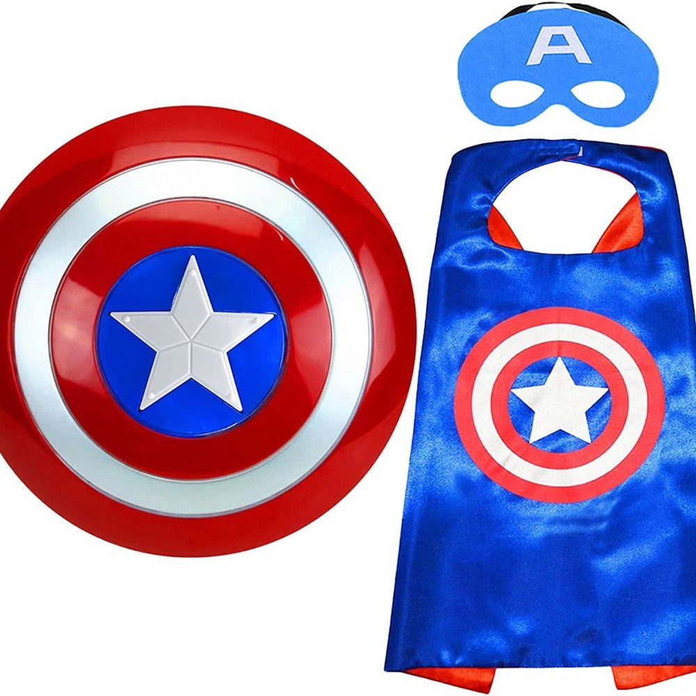 Superhero 12 Shield Superhero Cape Set Superhero Dress up toys Suit for 4-10 Yea
